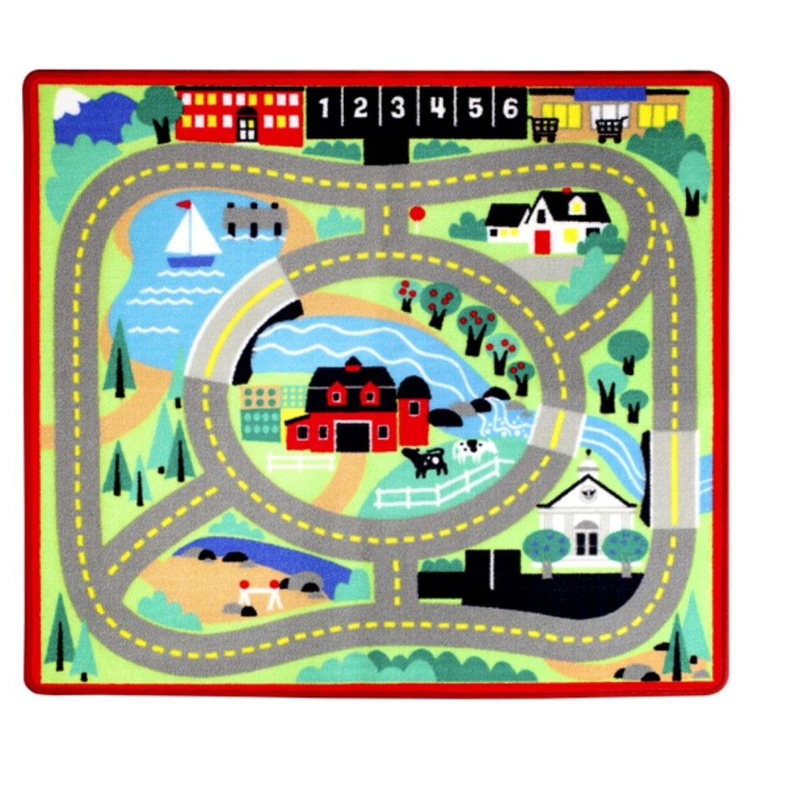 Килимче за игра Melissa and Doug Град с дървени коли 19400
