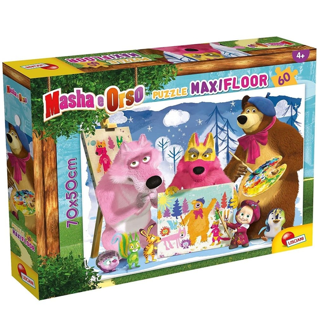 Пъзел Lisciani Masha and The Bear MAXI FLOOR Аз рисувам 60 ч.