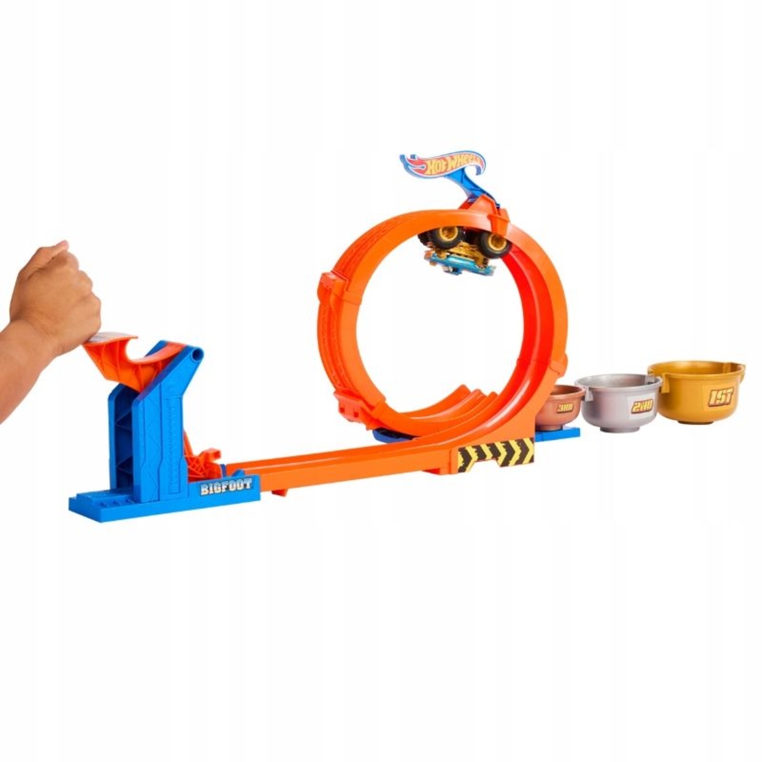 Писта Mattel Hot Wheels Monster Trucks Loop-and-Flip Trophy Challenge, 2 в 1