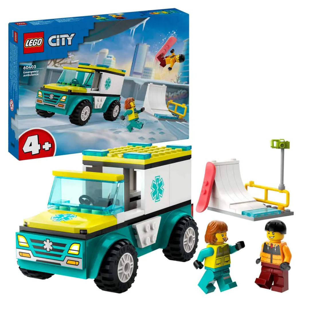 LEGO® City Линейка за спешна помощ и сноубордист 60403