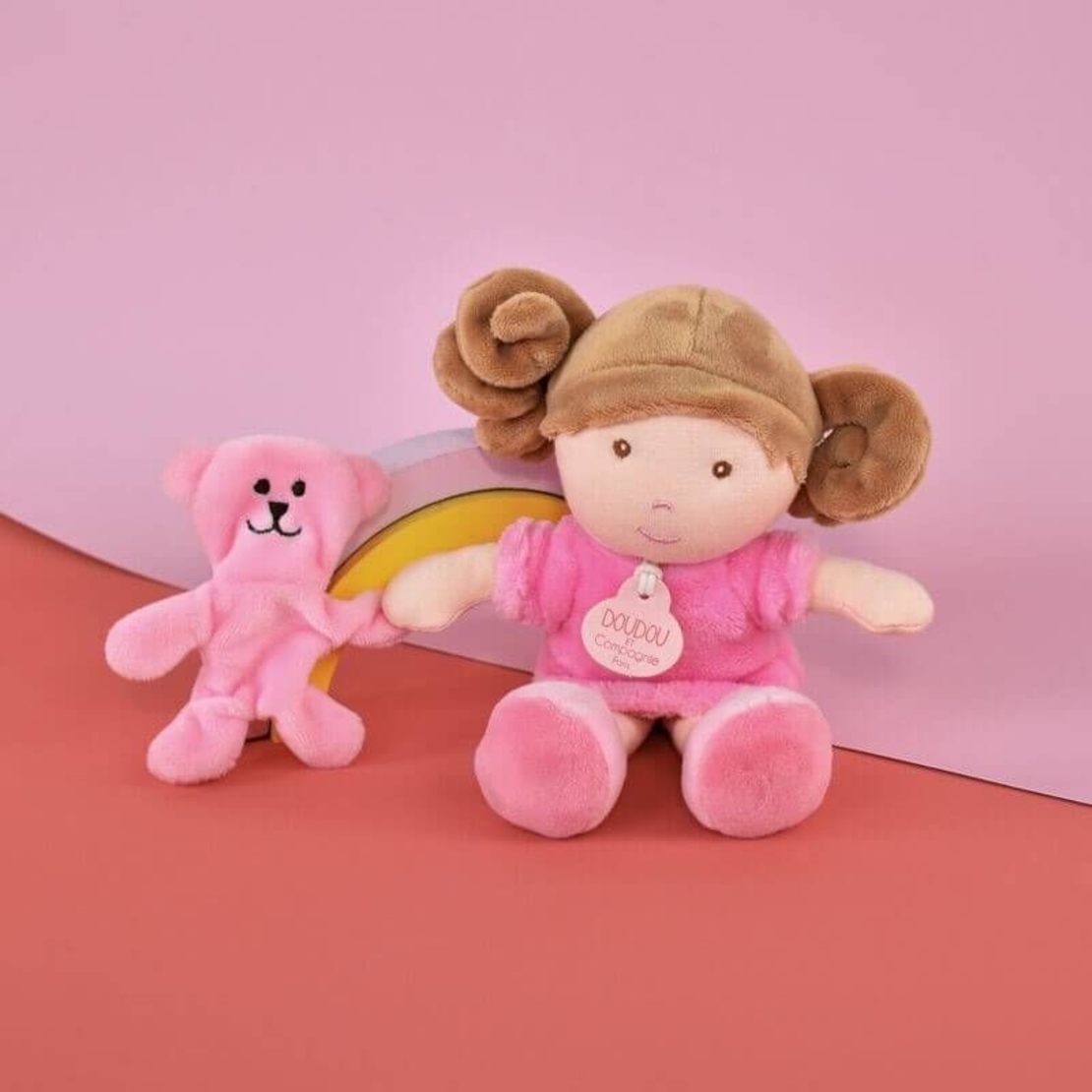 Плюшена играчка Doudou Mlle Rose кукла 21 см, JJ6006