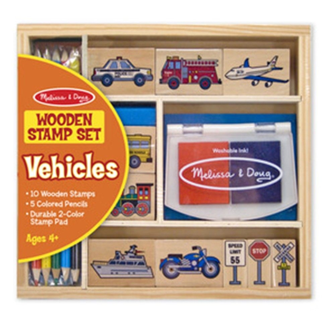Дървени печати Melissa and Doug Превозни средства 12409