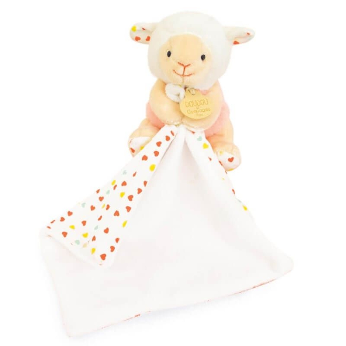 Плюшена играчка за гушкане Doudou Les Rikikis с кърпичка 11 см