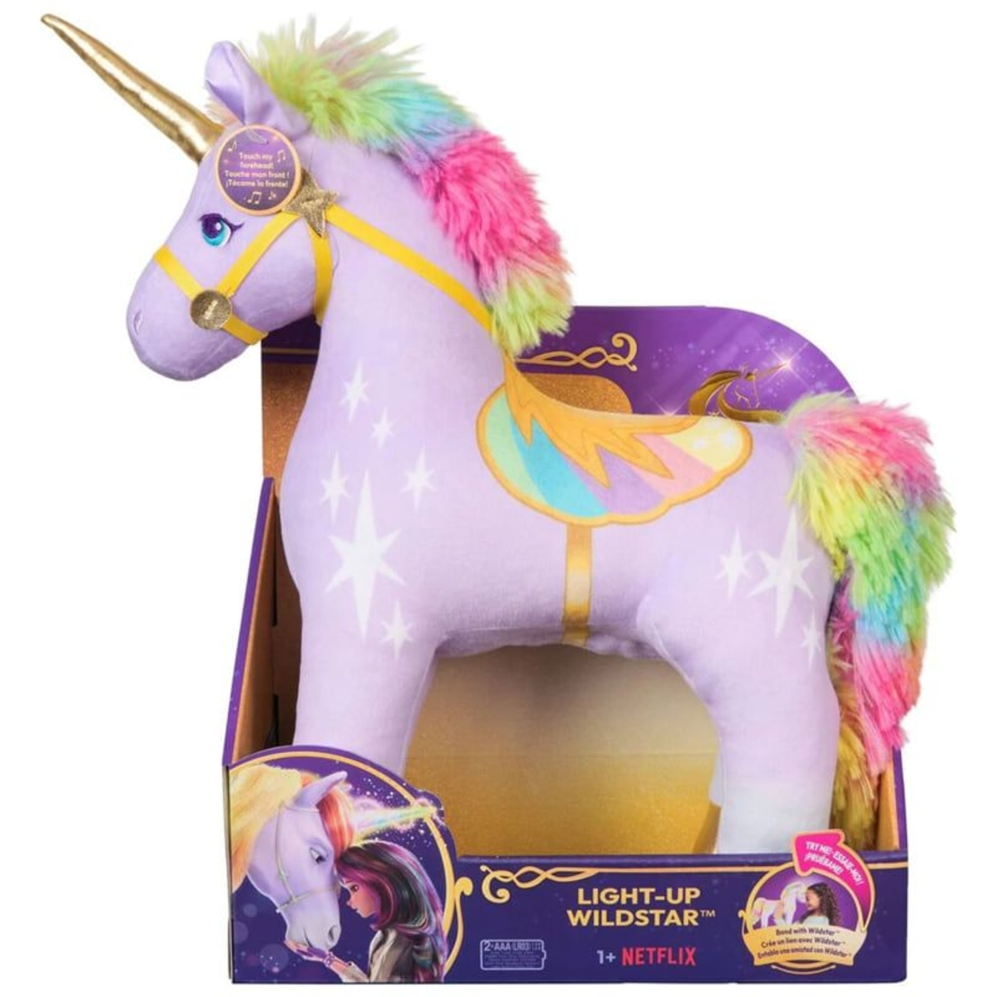 Плюшен еднорог Spin Master Unicorn Academy Light up Wildstar, 38 см.