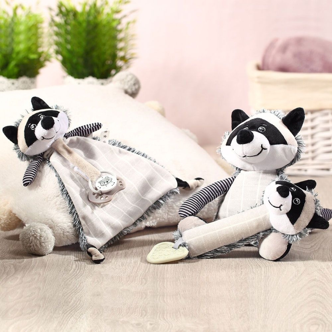 Плюшена играчка Babyono с клипс за залъгалка Роки 747