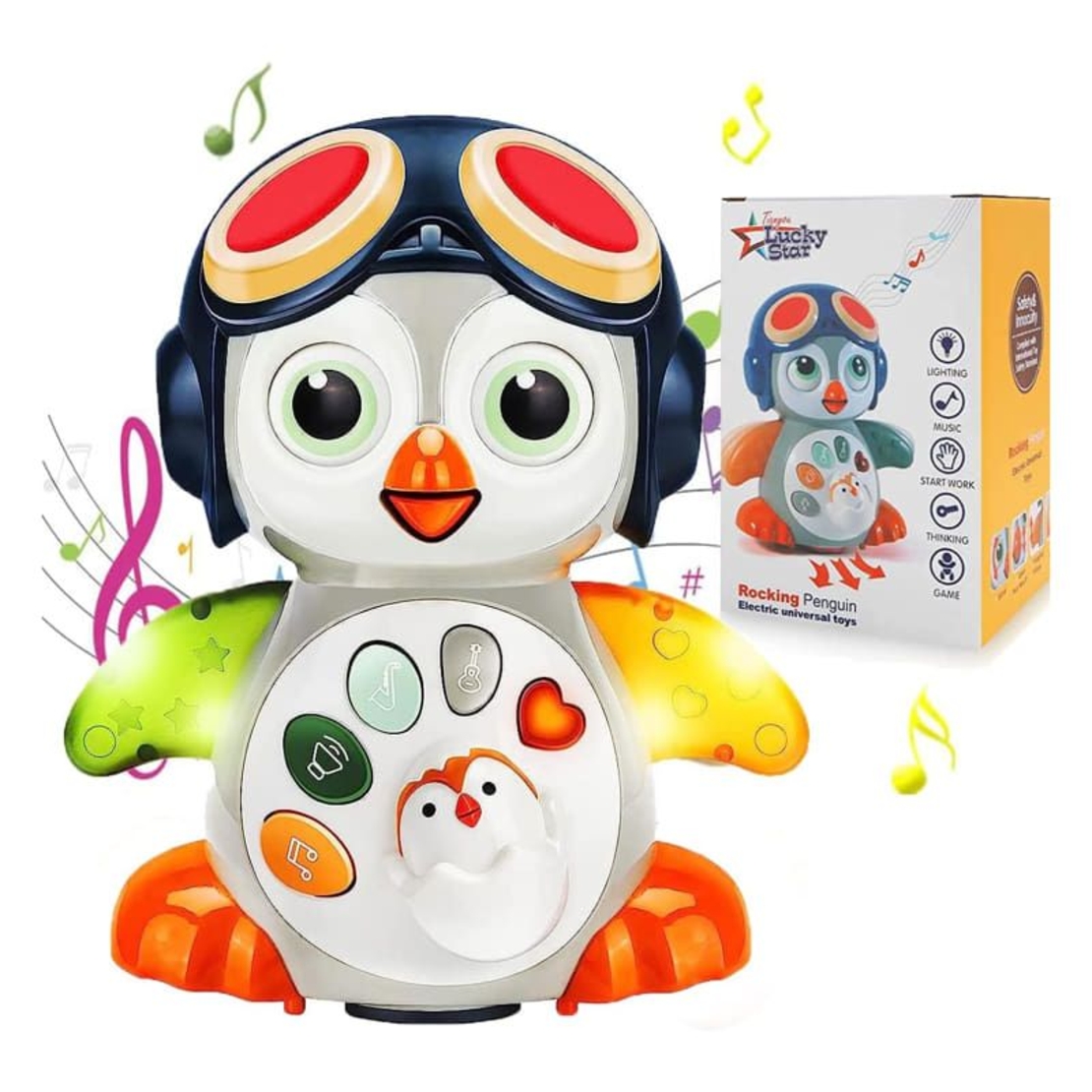 Бебешко интерактивно пингвинче Raya Toys Rocking Penguin, с музика и звуци