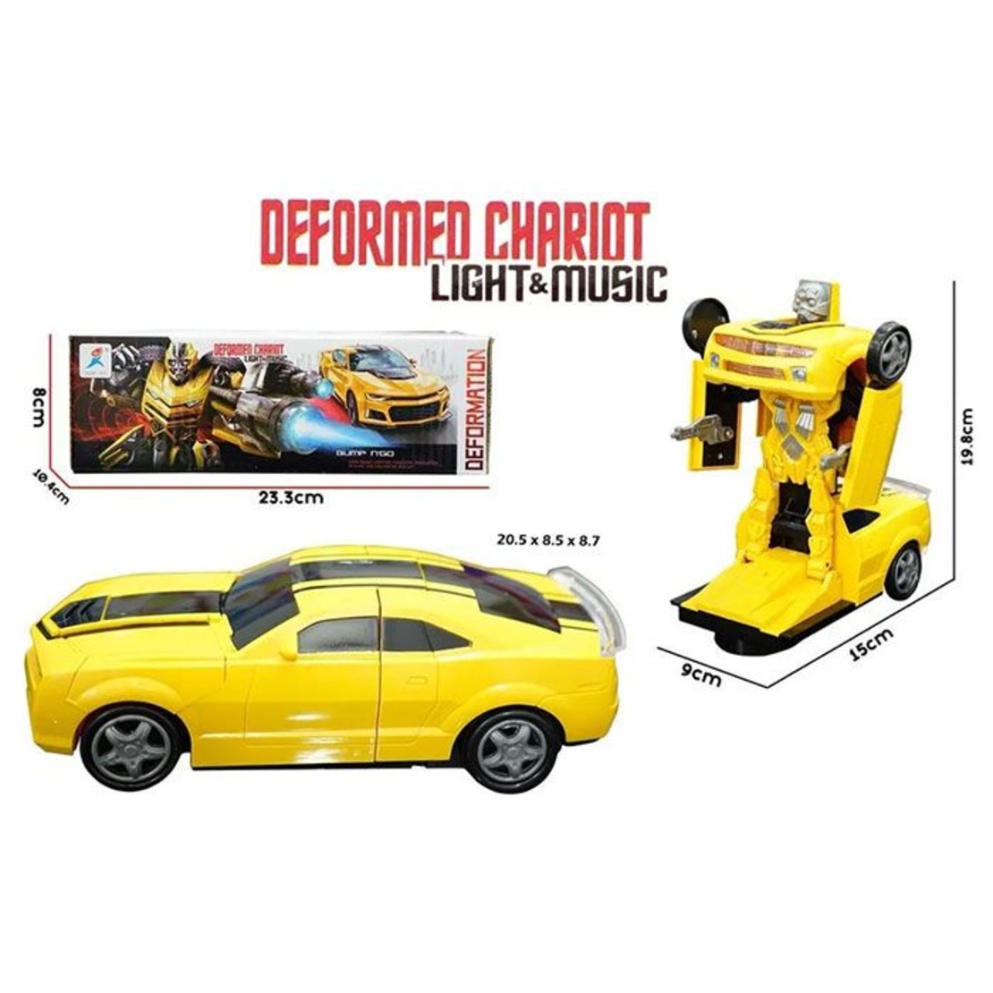 Кола-робот трансформер Raya Toys Deformed Chariot със светлини и звуци