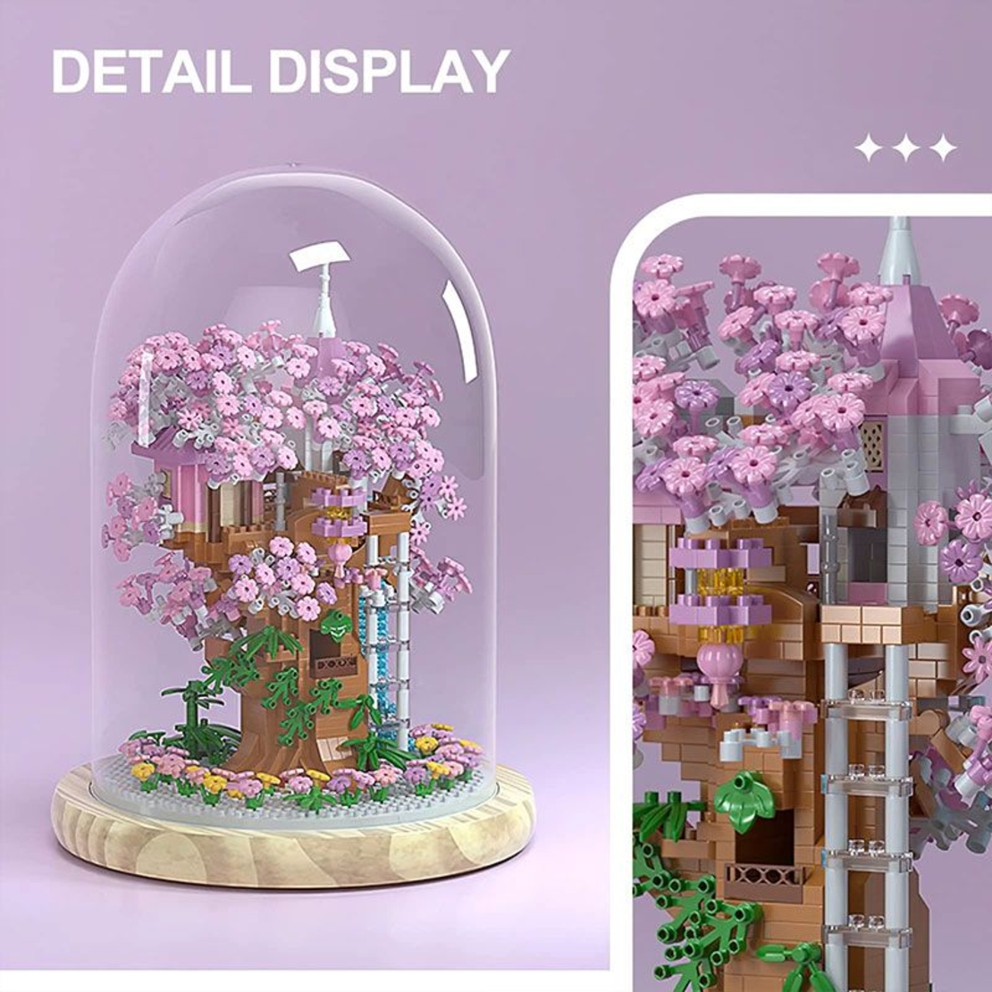 Конструктор Raya Toys Сакура - Небесна къща със светлини с купол, 1382 ч.