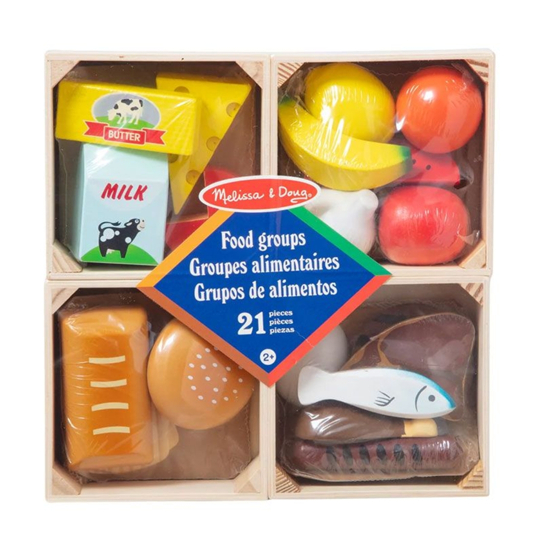 Дървен комплект Melissa and Doug 5 Групи храни, 271