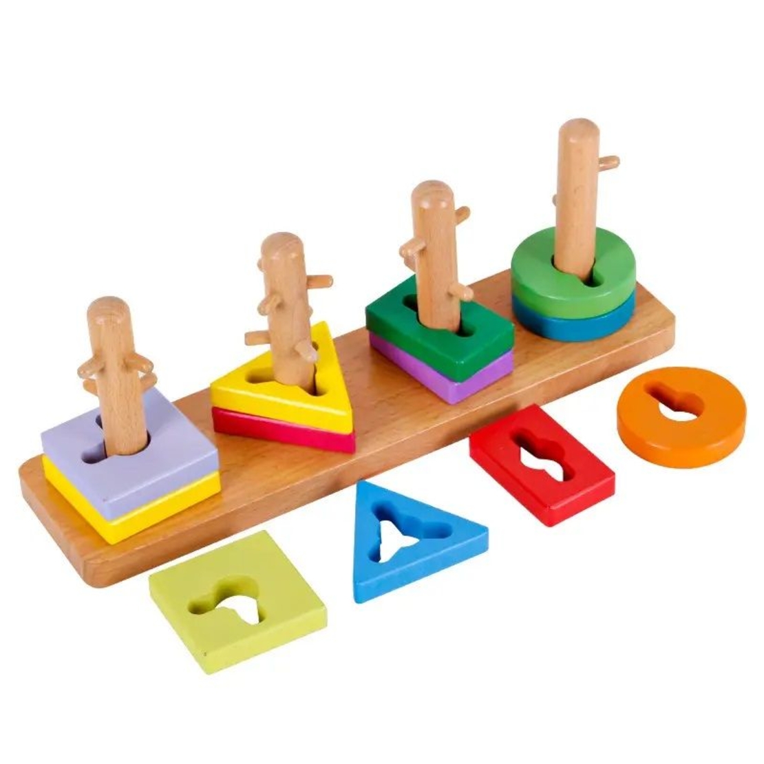 Дървена детска играчка Raya Toys Низанка с форми