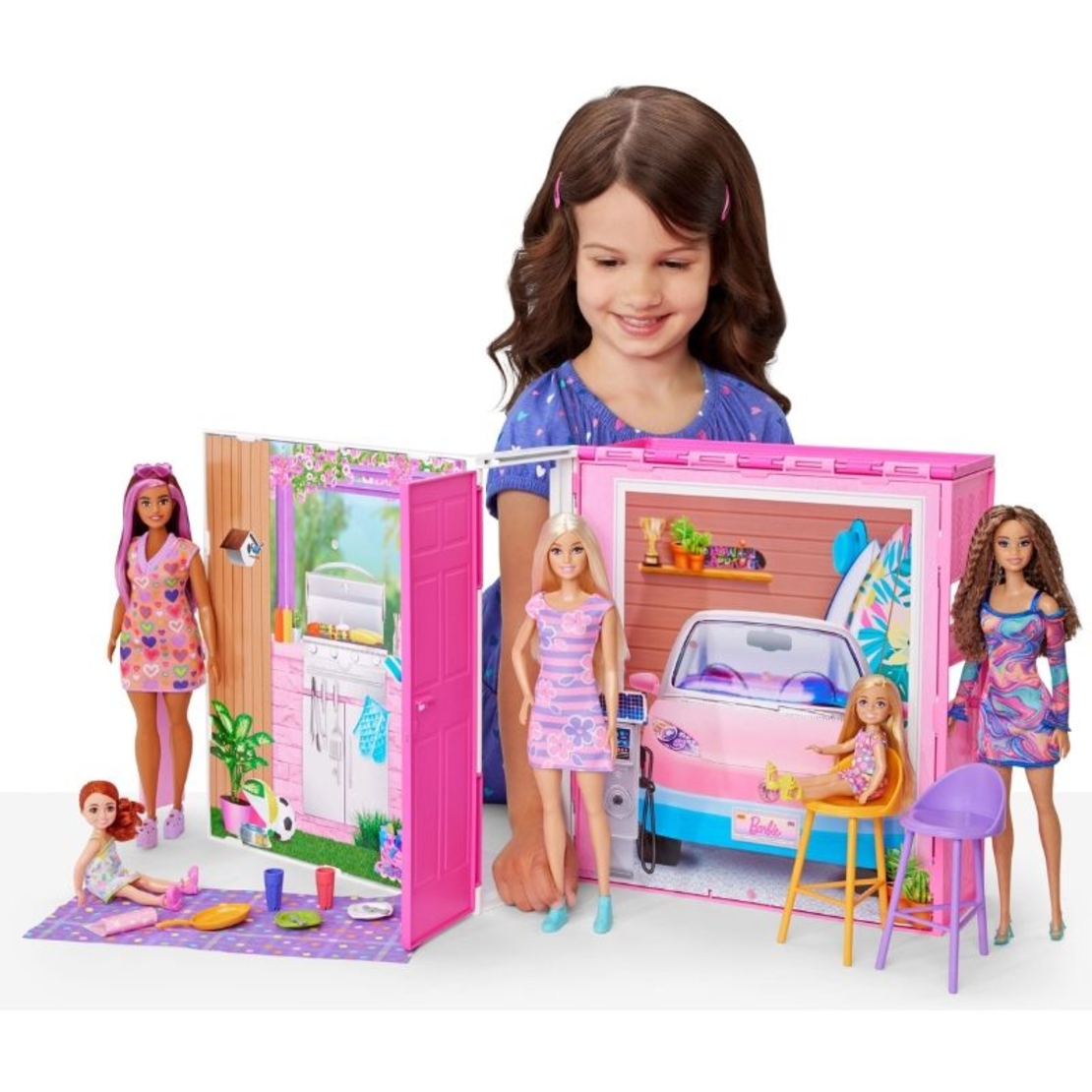 Къща за кукли Mattel Barbie Getaway House, с 11 аксесоара