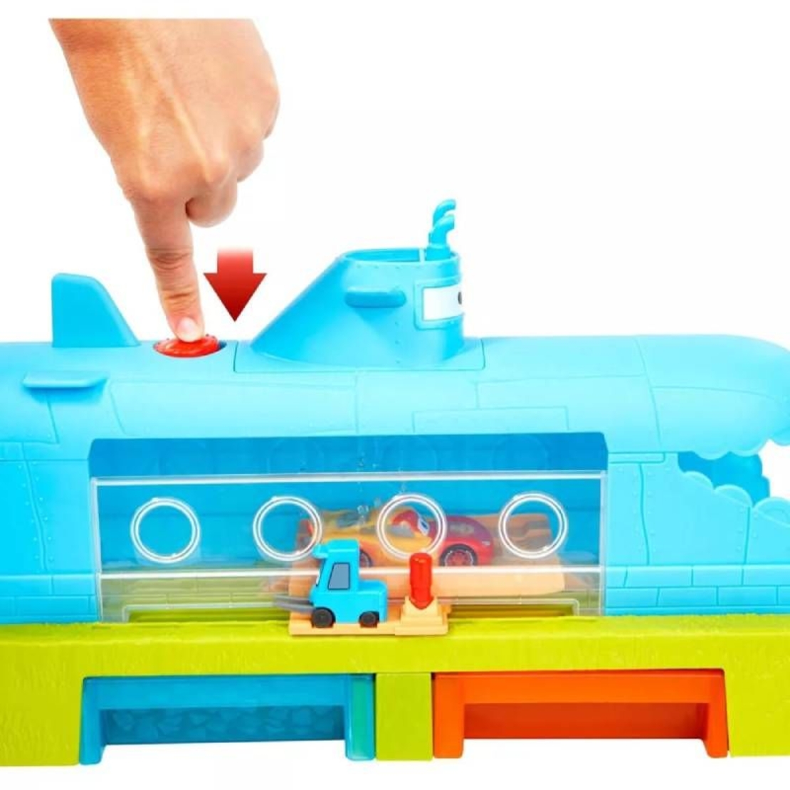 Писта Mattel Color Change Whale Car Wash с една кола Lightning McQueen