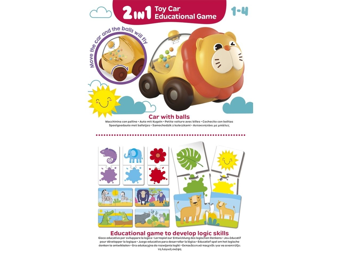 Образователна играчка Lisciani Cartina Baby Lion Car & Logic