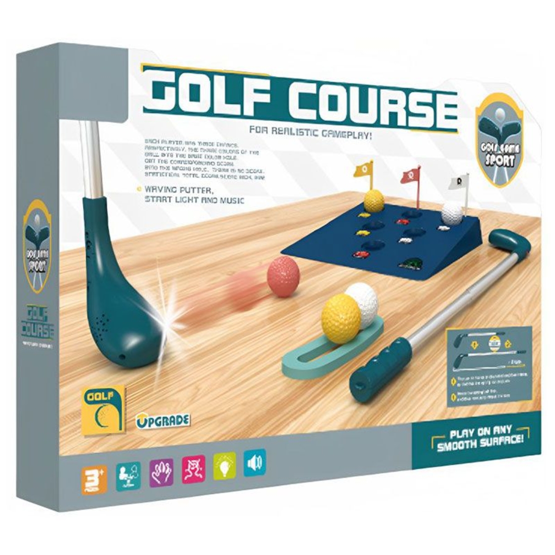 Детски мини голф с рампа Raya Toys Golf Course, с музика и светлини