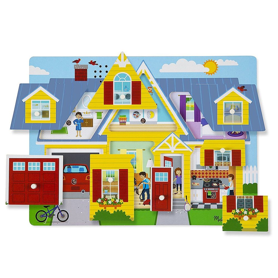 Дървен пъзел Melissa and Doug Къща със звуци 10734