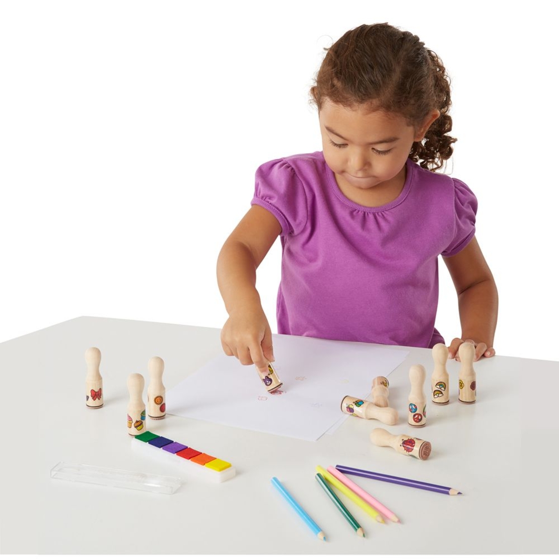 Дървени печати Melissa&Doug щастливи дръжки 12306