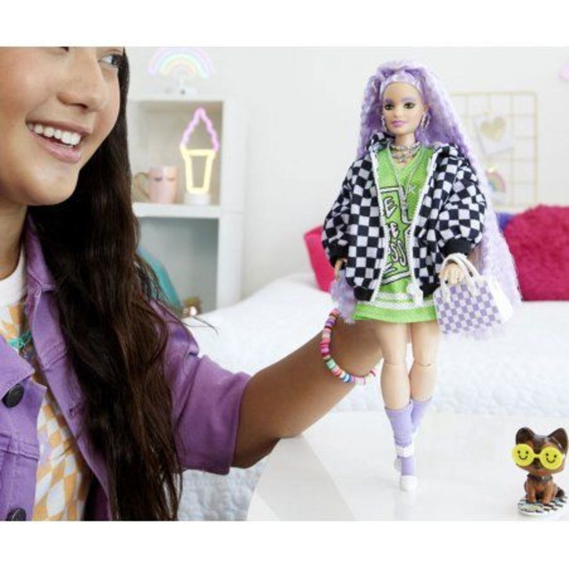 Кукла Barbie Mattel - Екстра: С черно-бяло яке