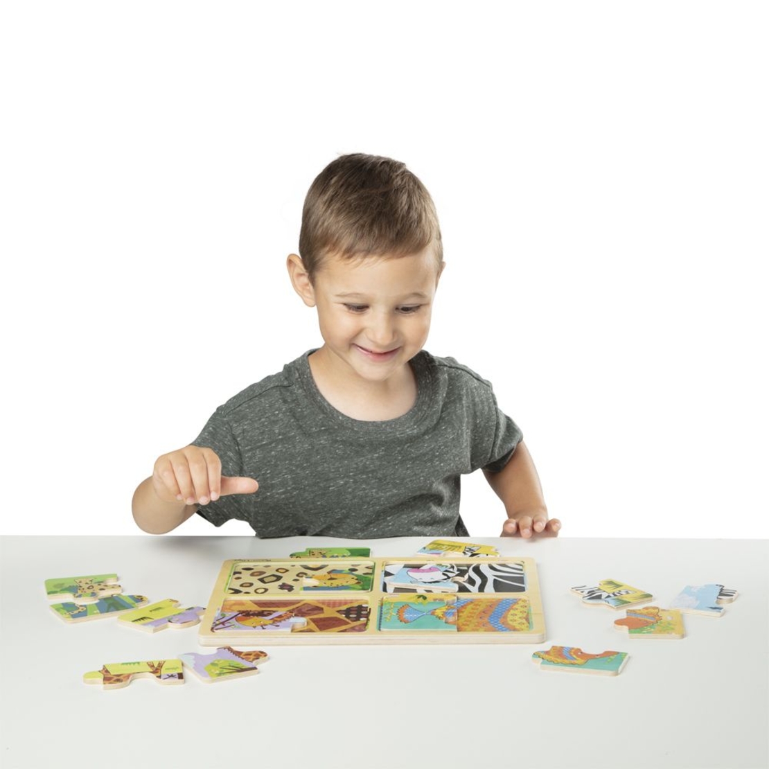 Дървен пъзел Melissa & Doug диви животни 41362
