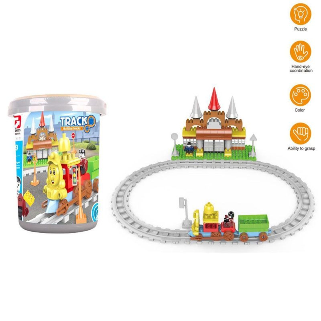 Raya Toys Конструктор влак с релси и замък, 109 части