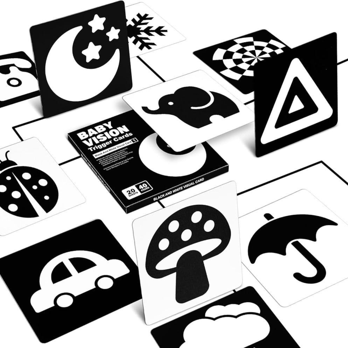 Бебешки карти за визуална стимулация Raya Toys, 0-12 м.