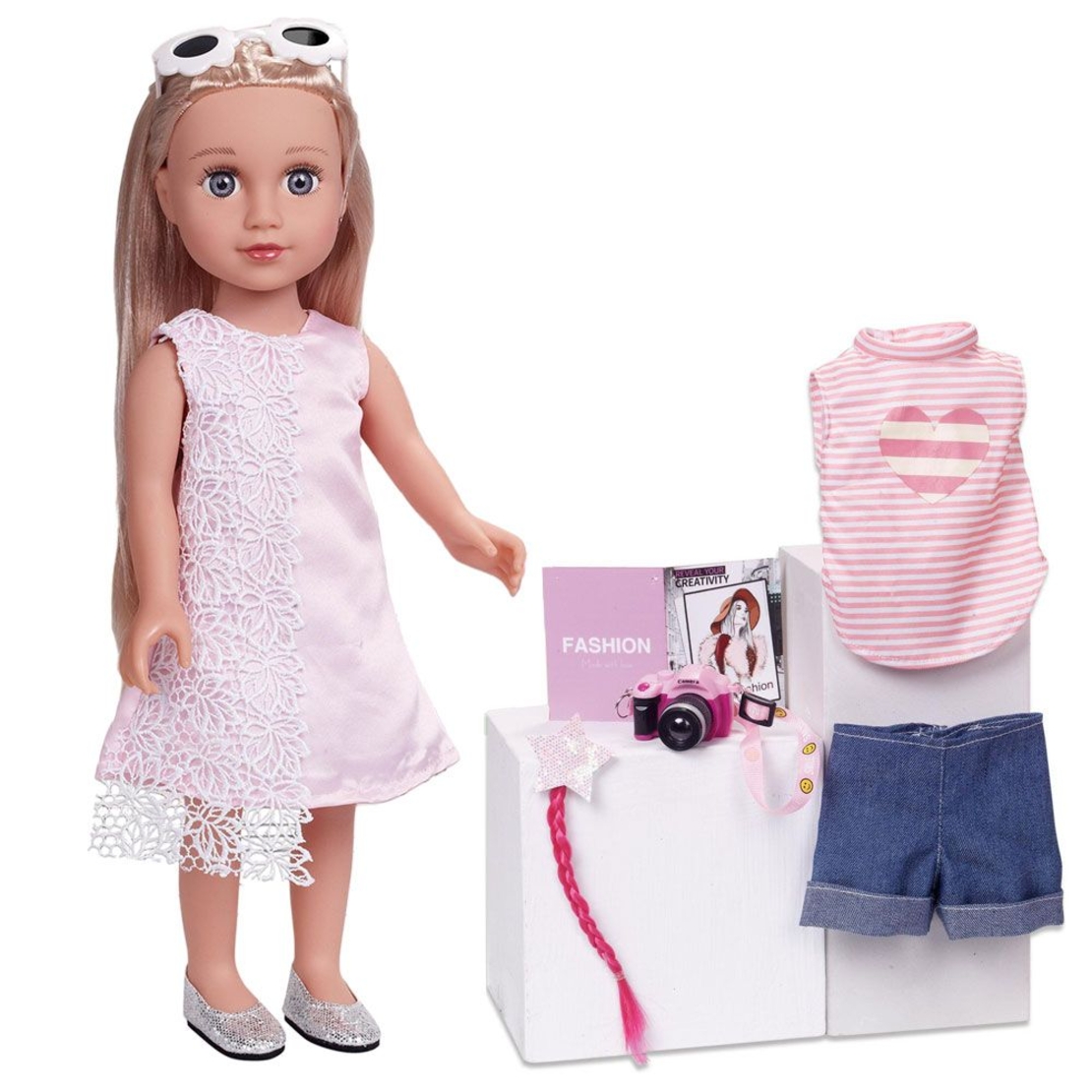 Кукла Raya Toys Camilla, с дрехи и аксесоари, 44 см