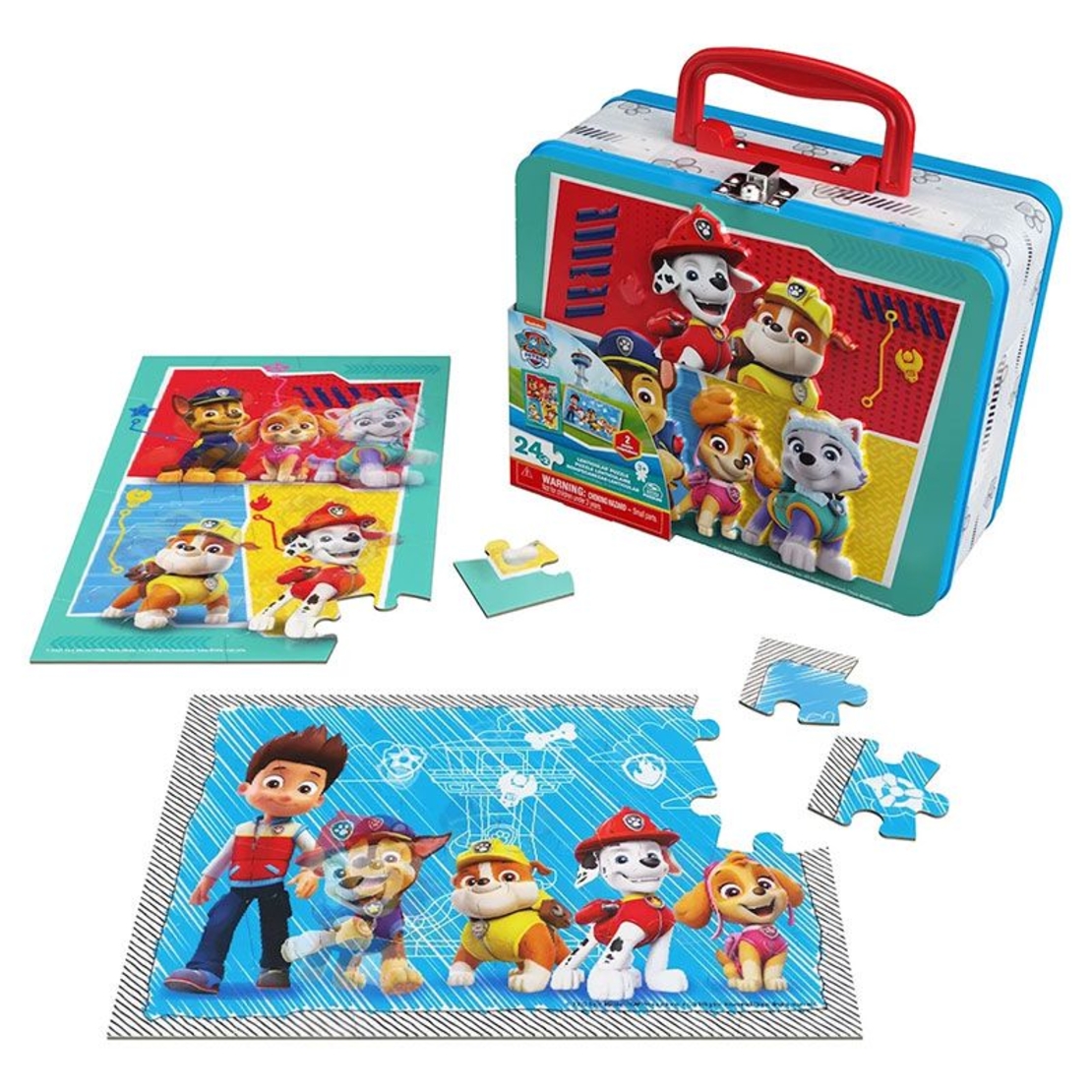 Комплект детски пъзели Spin Master Paw Patrol в метална кутия, 2 броя