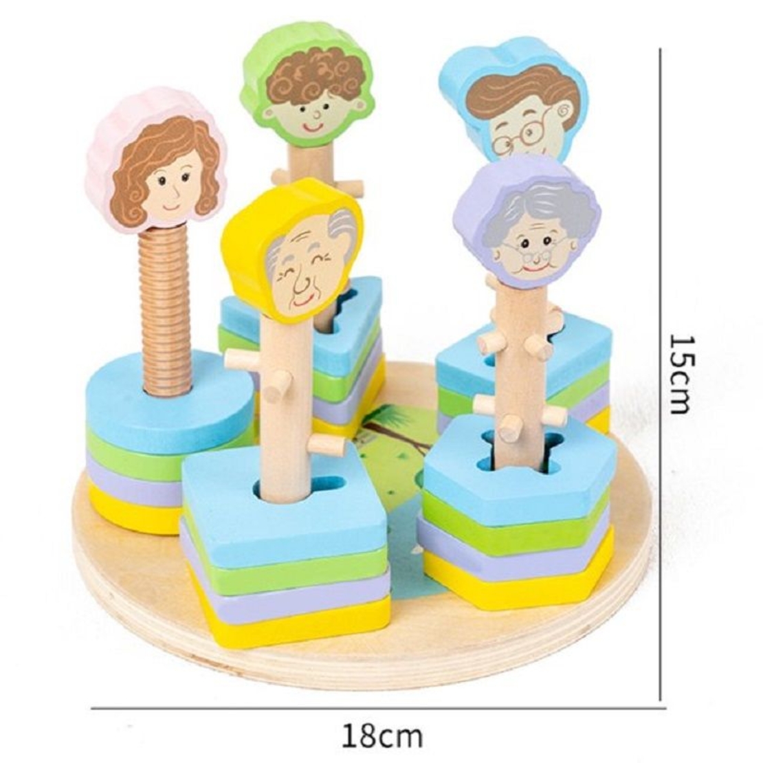 Дървена низанка Raya Toys Геометрични форми