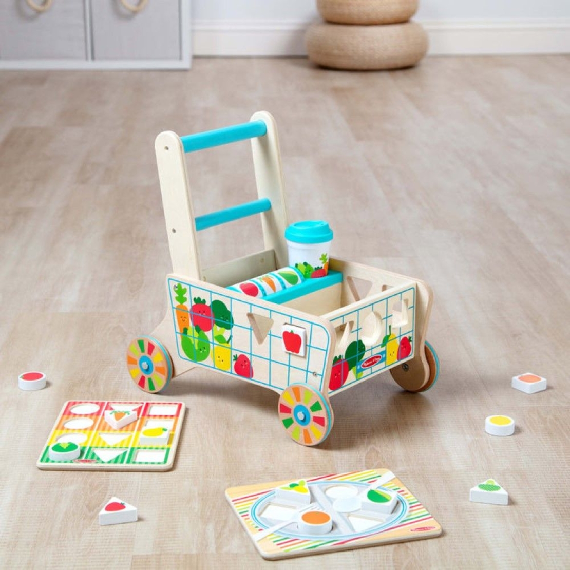 Дървен сортер Melissa and Doug Количка за хранителни стоки 30732