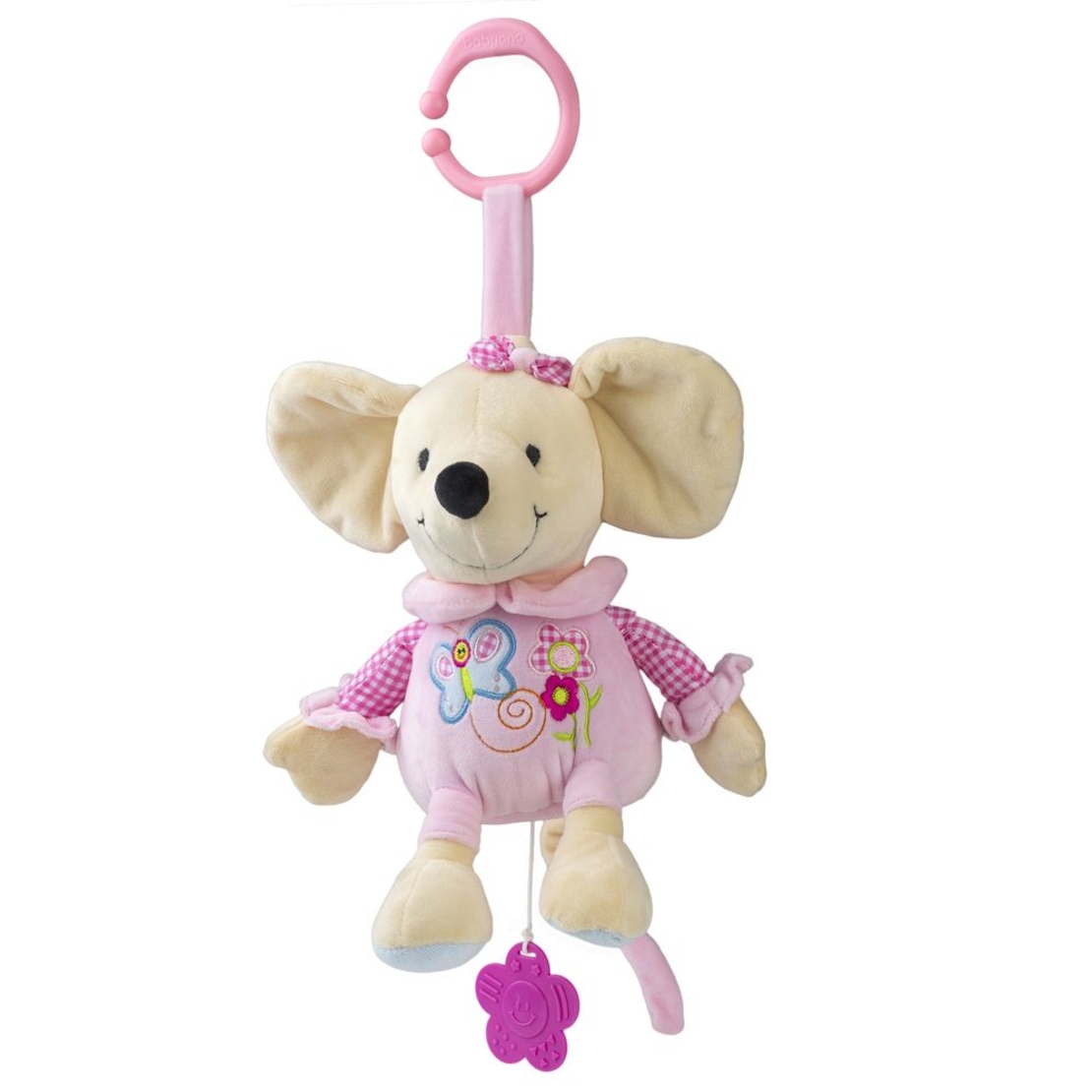 Музикална плюшена играчка Babyono Мишка с гризалка 927
