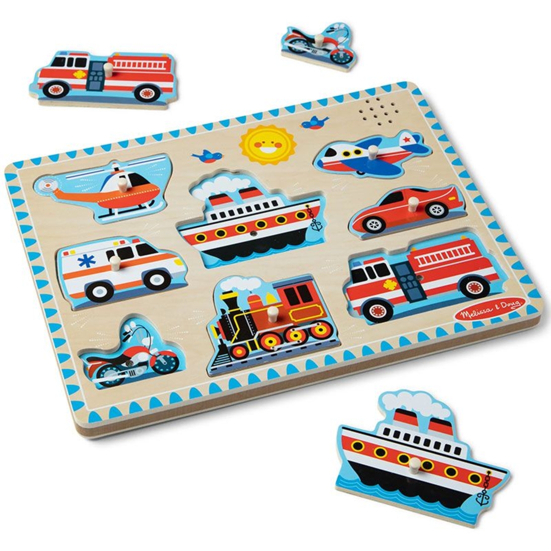 Пъзел със звуци Melissa and Doug Превозни средства, 50206