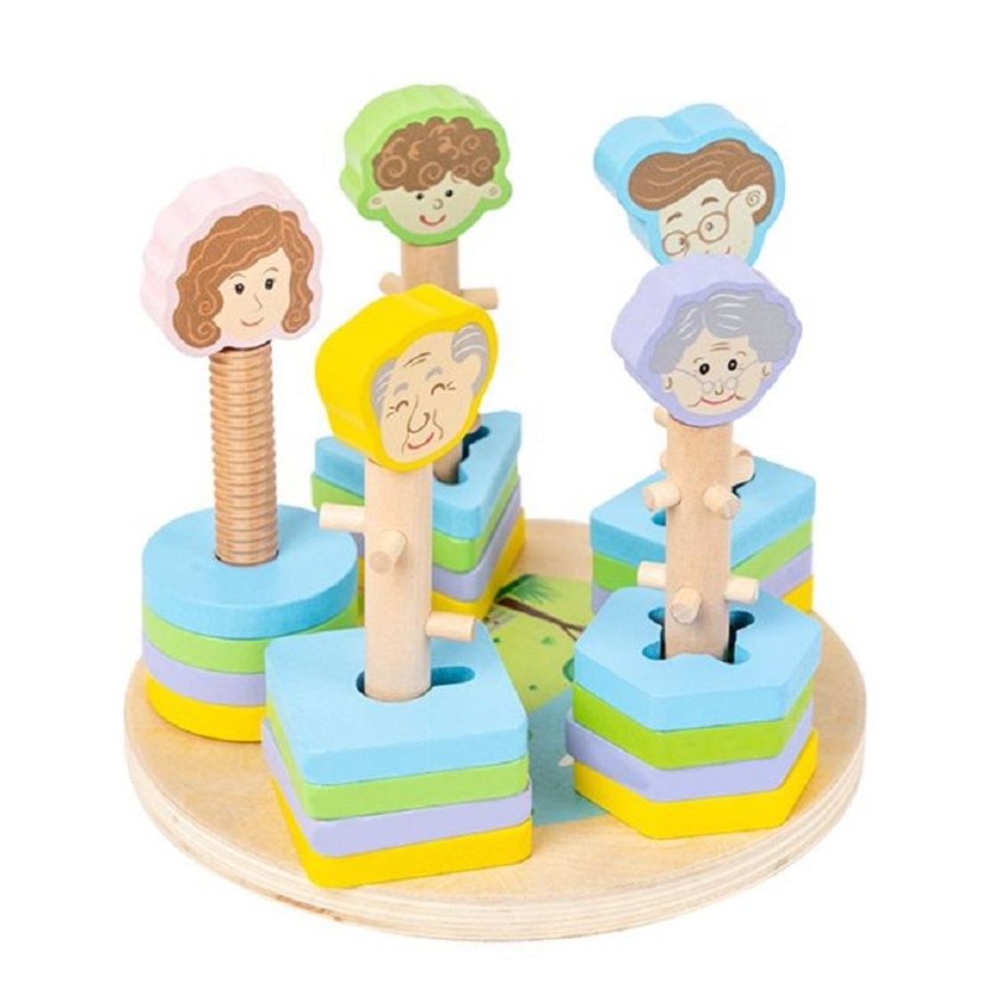 Дървена низанка Raya Toys Геометрични форми