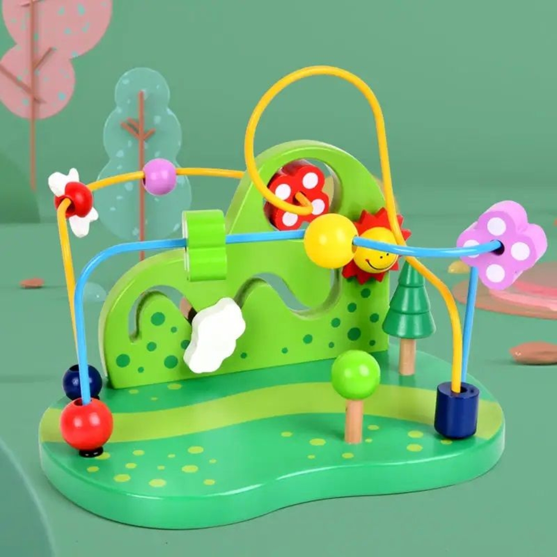 Дървена детска игра Монтесори Raya Toys Лабиринт Гора