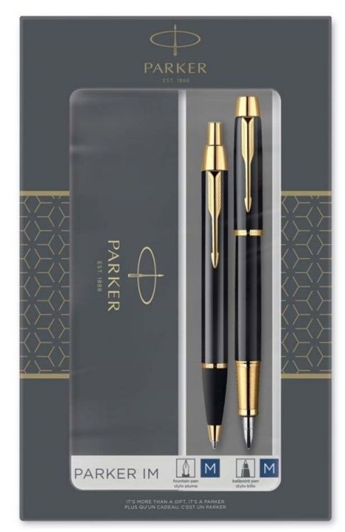 Комплект Parker IМ Black GТ - химикалка и писалка - златно и черно