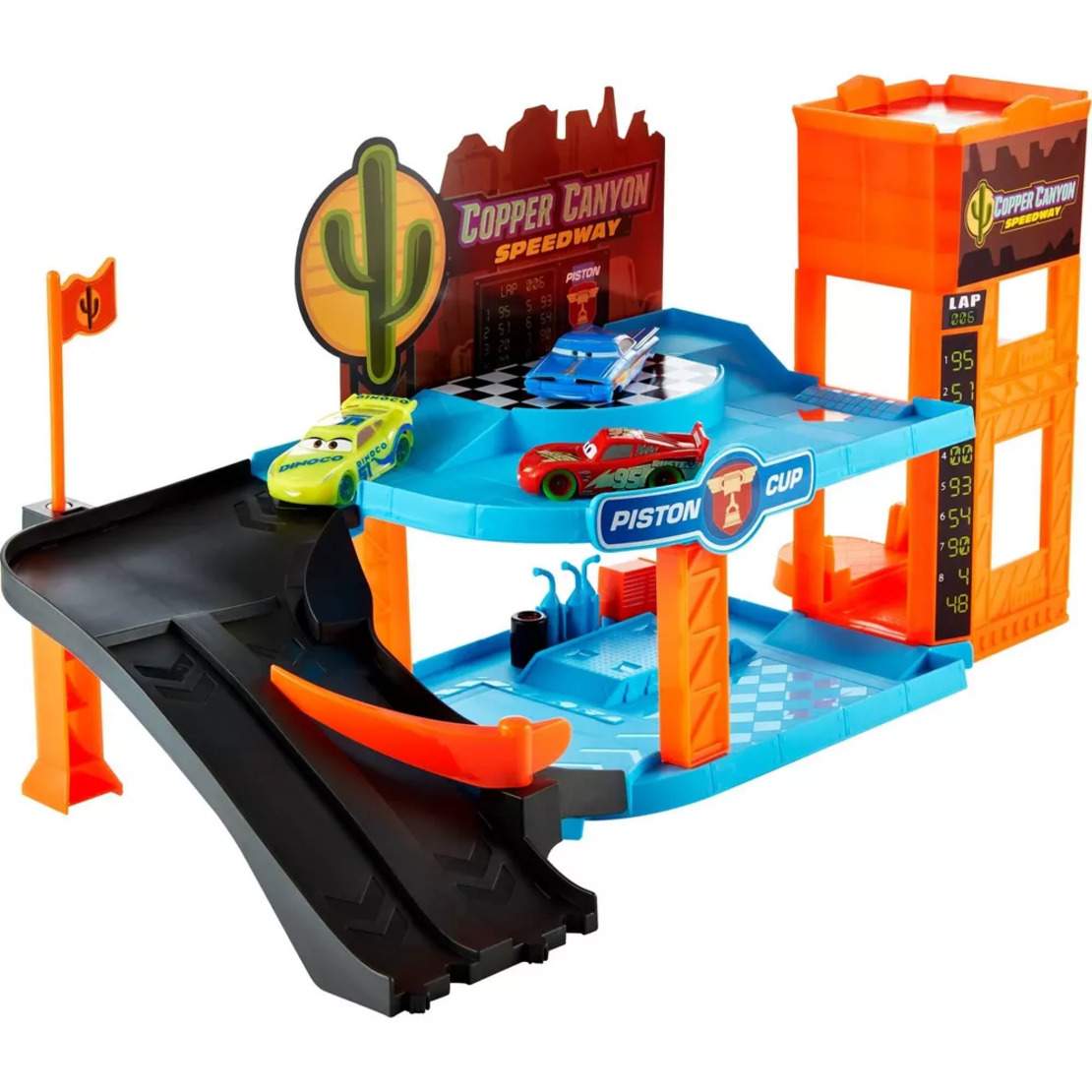 Игрален комплект Mattel Cars 3 Glow Racers Copper Canyon Glowing Garage