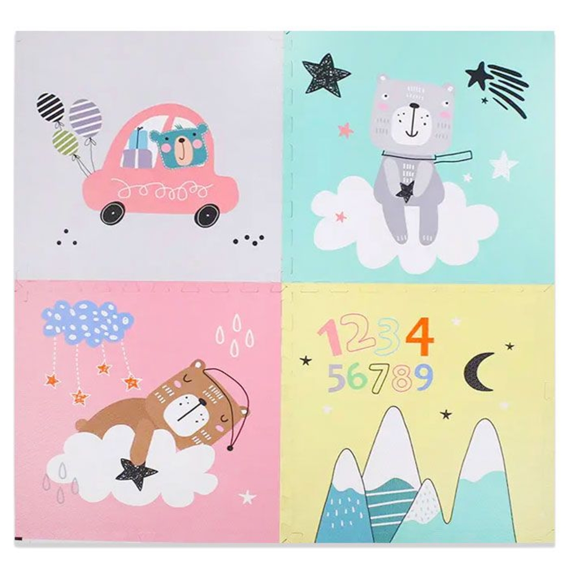 Пъзел за под Raya Toys Pastel Bear, 4 части по 60 х 60 см