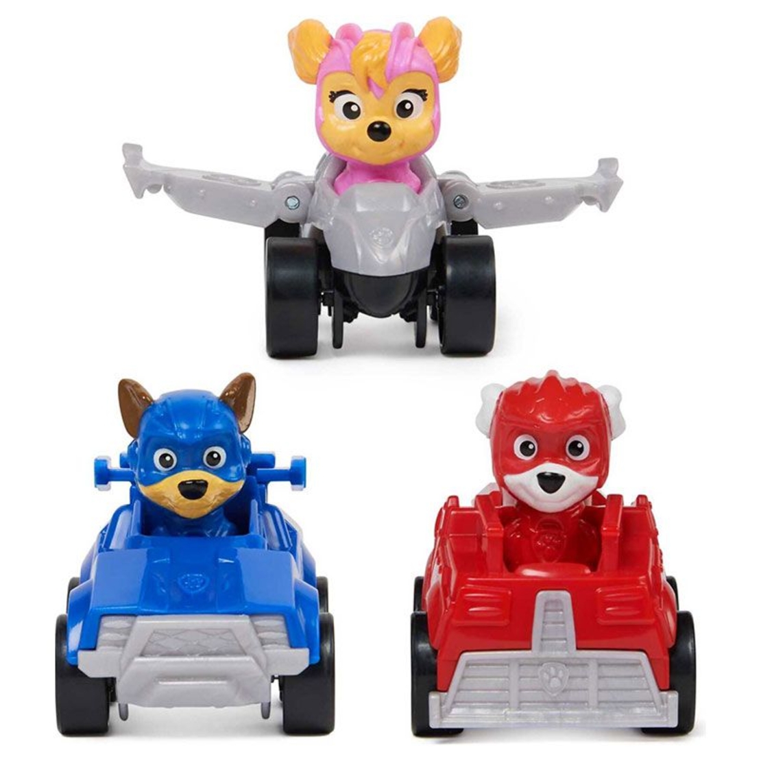 Комплект детски коли за игра с фигурки Spin Master Paw Patrol: The Mighty Movie Pup Squad, 3 броя