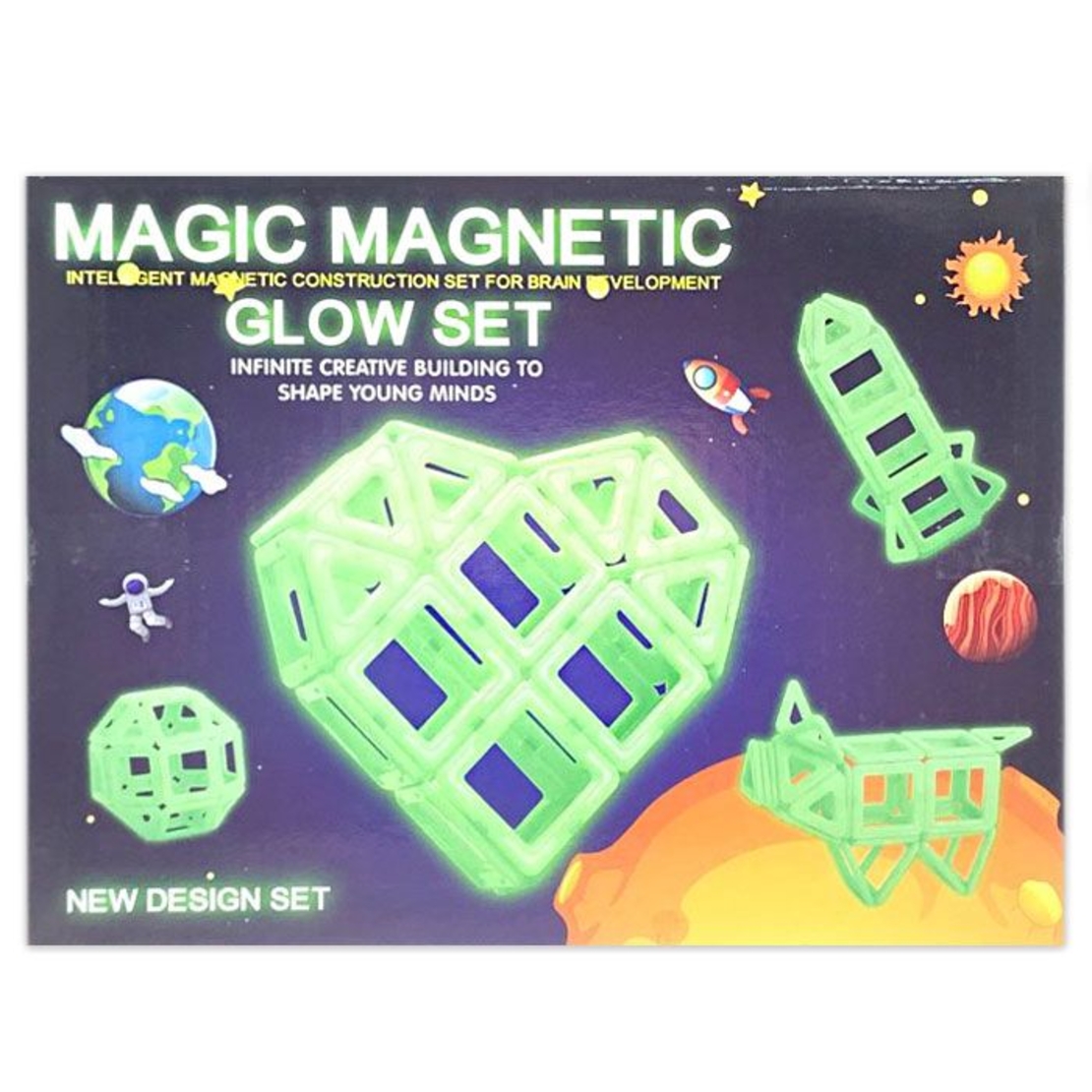 Raya Toys Magic Magnetic Магнитен конструктор светещ в тъмното, 30 части