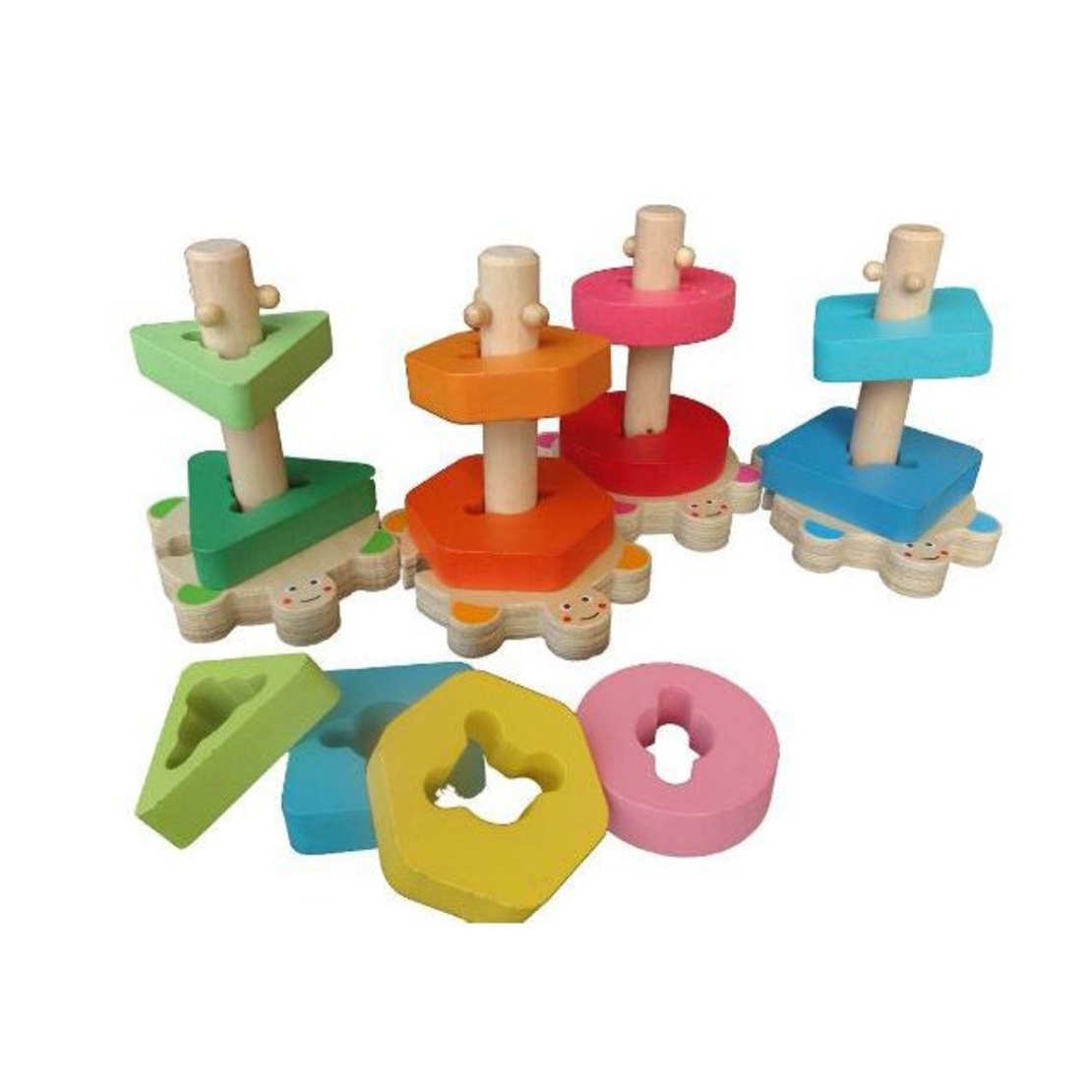 Дървен пъзел Raya Toys Костенурки с въртене