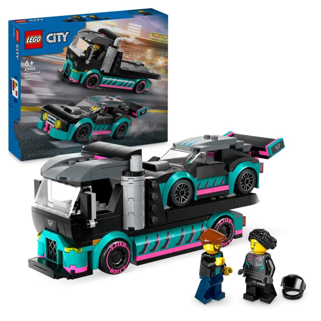 LEGO® City Състезателна кола и камион автовоз 60406