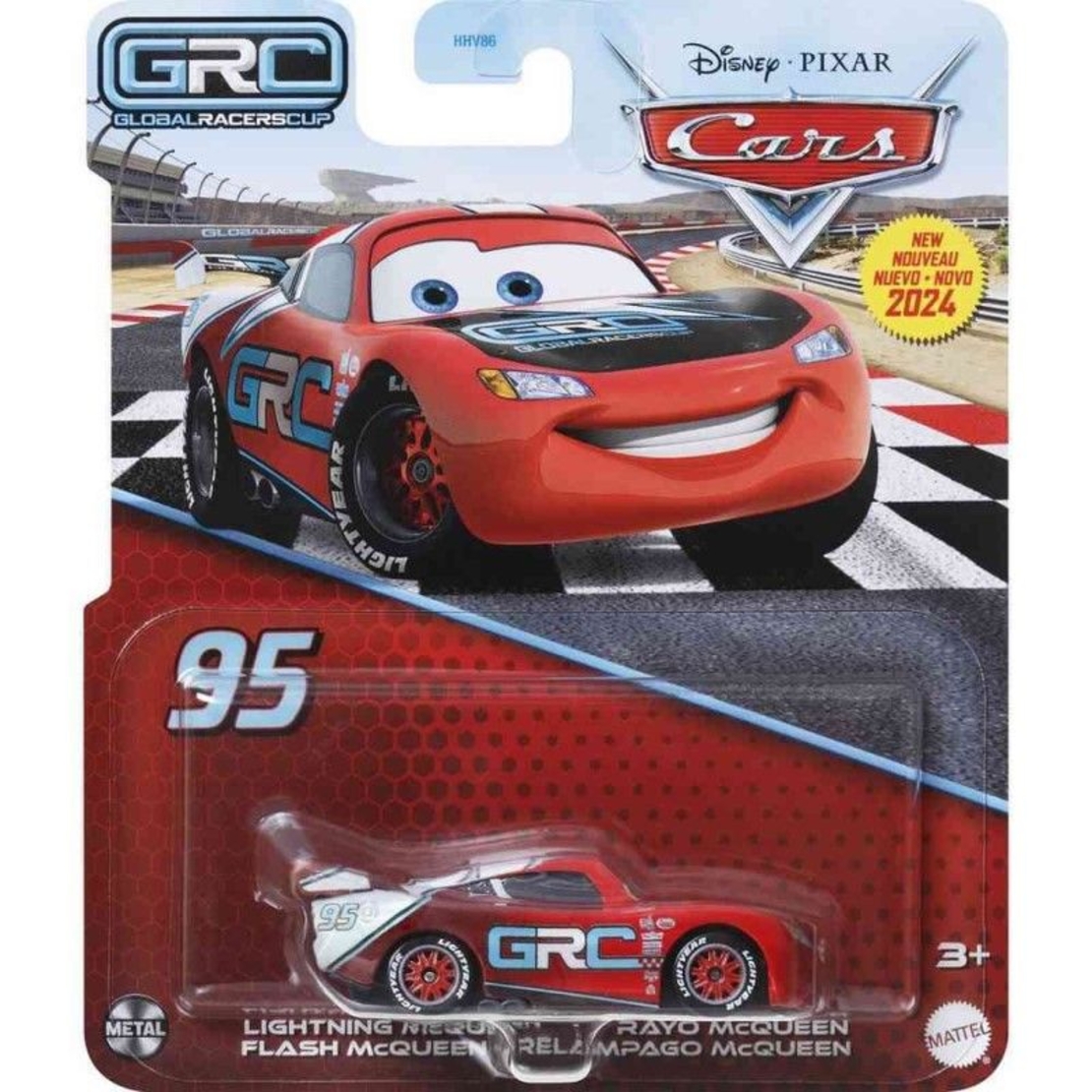 Метална количка Mattel Cars Lighthing McQueen 1:55, HTY00