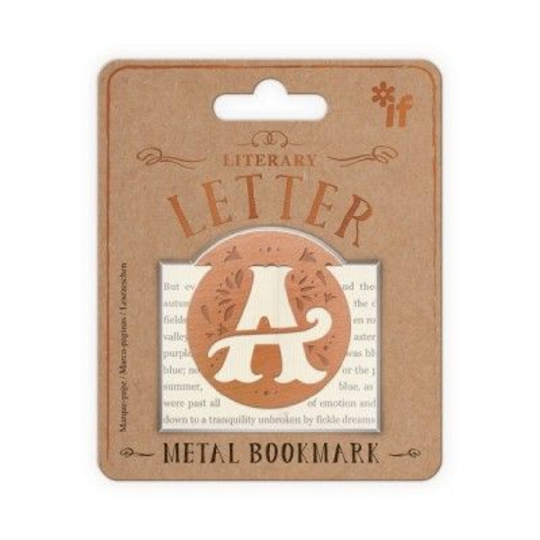 Метален книгоразделител Vintage буква A