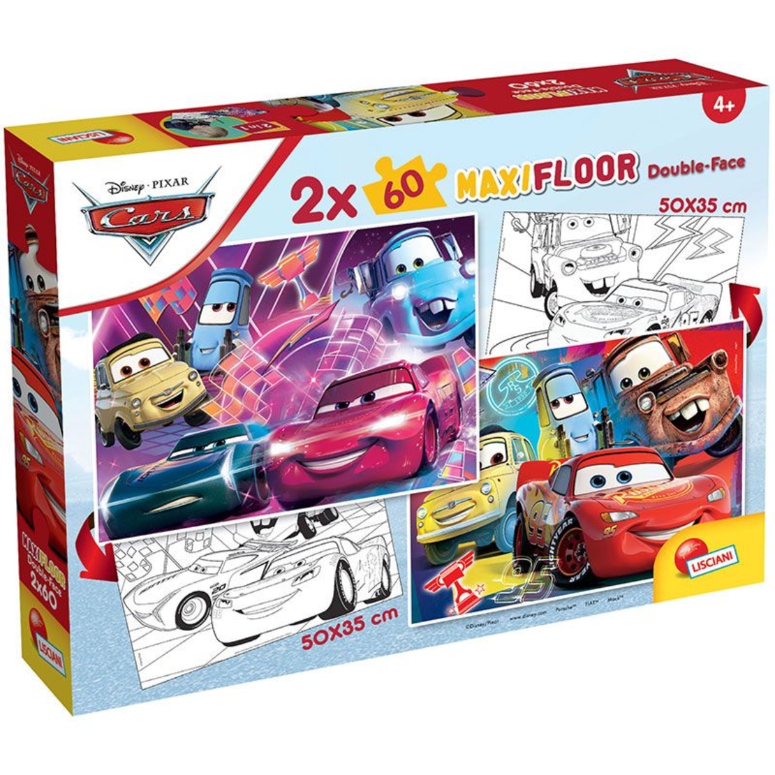 Детски пъзел Lisciani DF Maxifloor Cars, 2 х 60 части