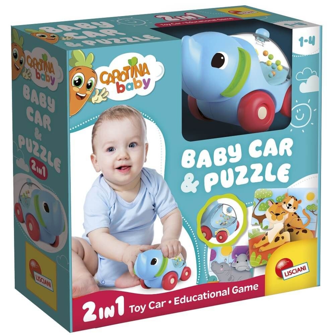 Кола играчка Lisciani Carotina Baby Слон с пъзел