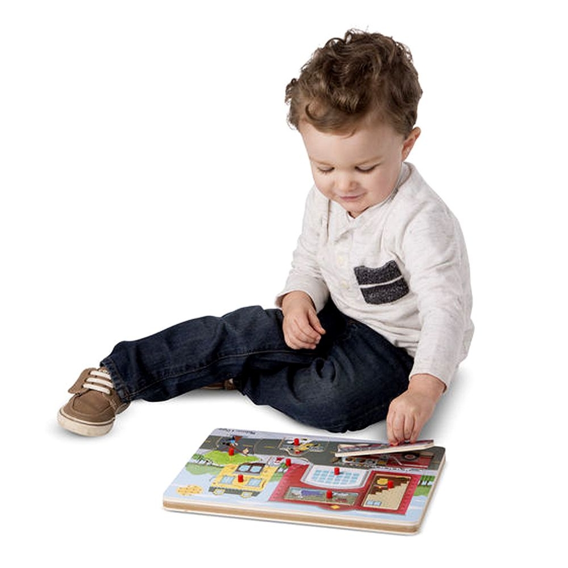 Дървен пъзел Melissa and Doug Пожарна със звуци 10736