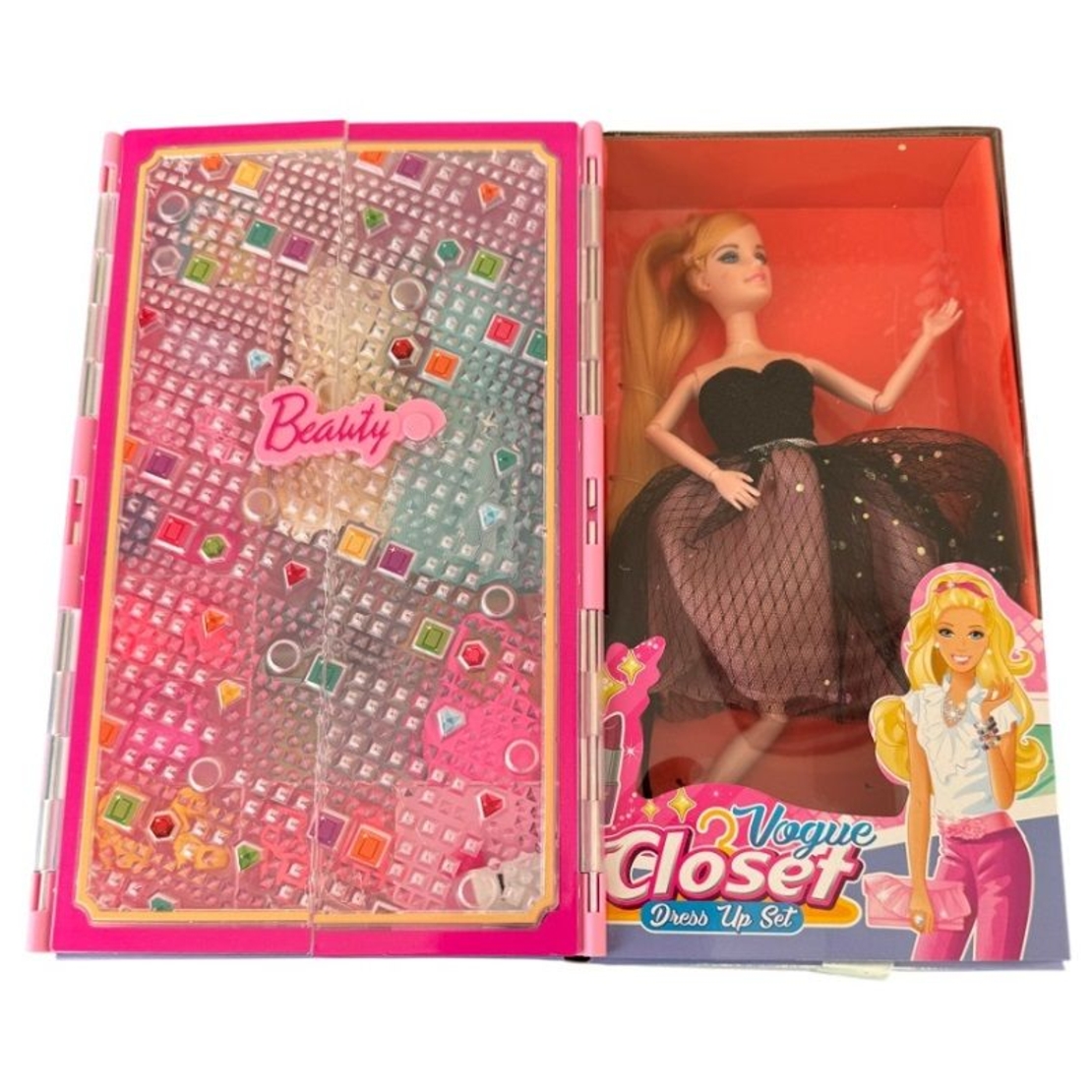 Детски комплект кукла с гардероб Raya Toys, със светлини и аксесоари