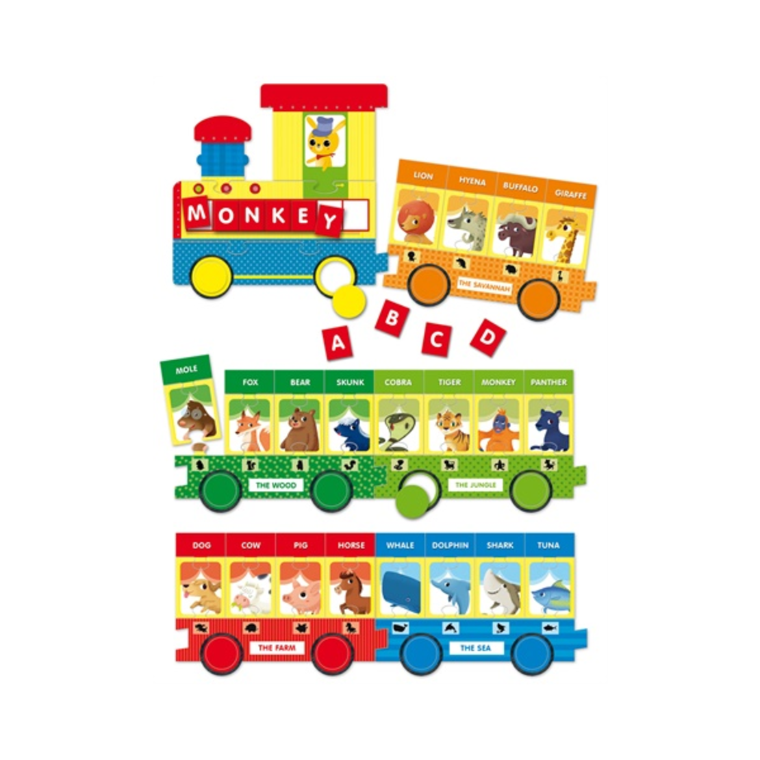 Образователна игра Lisciani Carotina plus Влакът на животните 50093