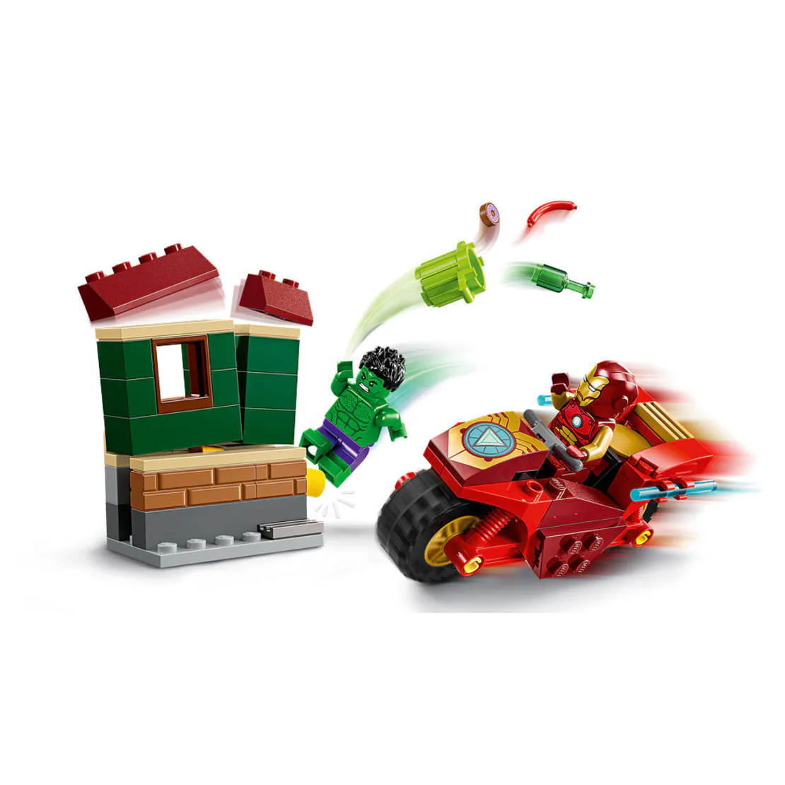 LEGO® Marvel Железния човек с мотоциклет и Хълк 76287