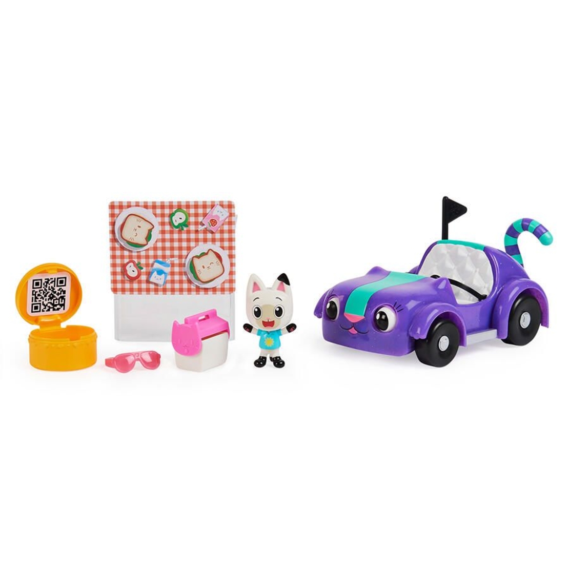 Игрален комплект Spin Master Gabby's Dollhouse Carlita и Pandy Paws, Фигурка, кола и аксесоари