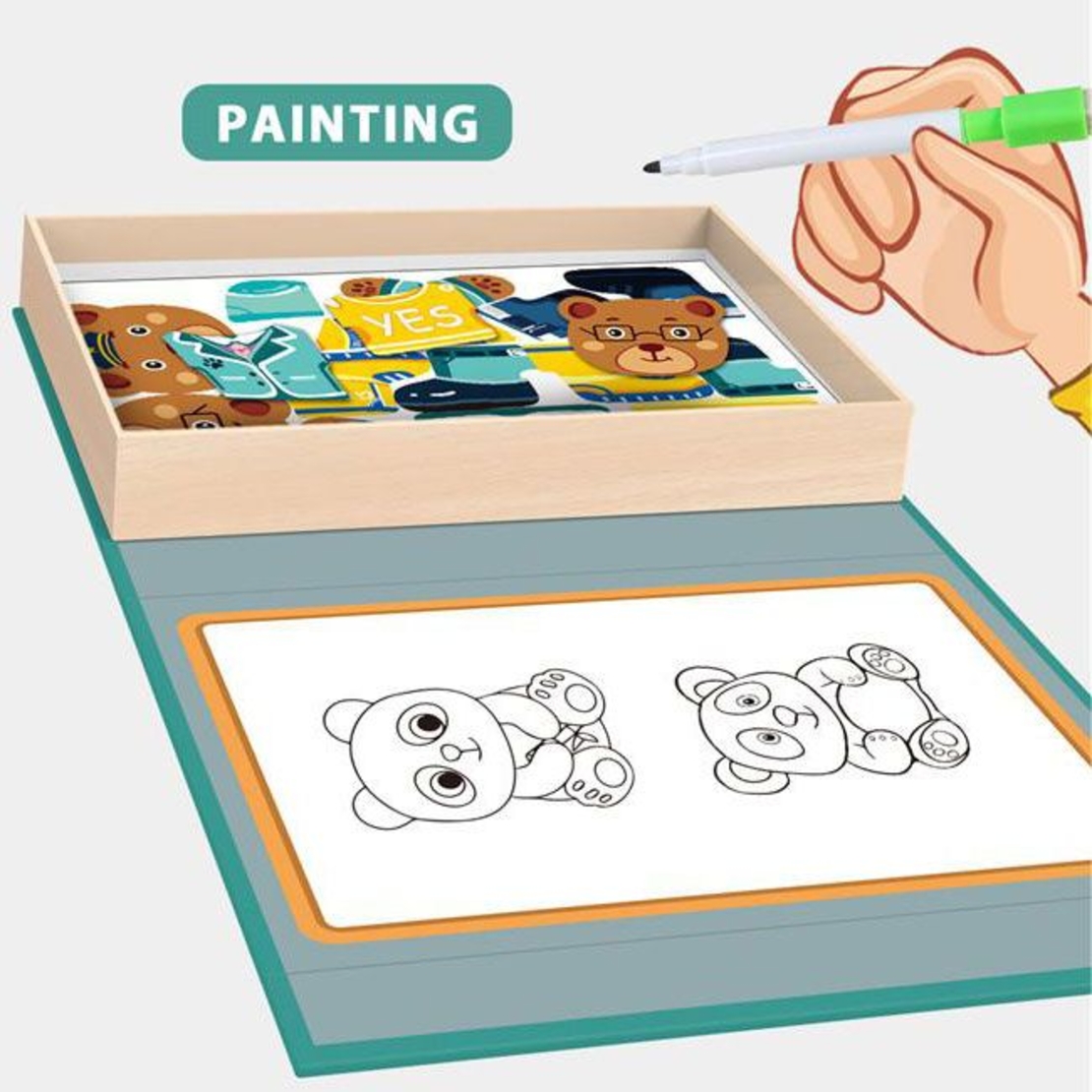 Пъзел магнитен Raya Toys Животни, 29 части