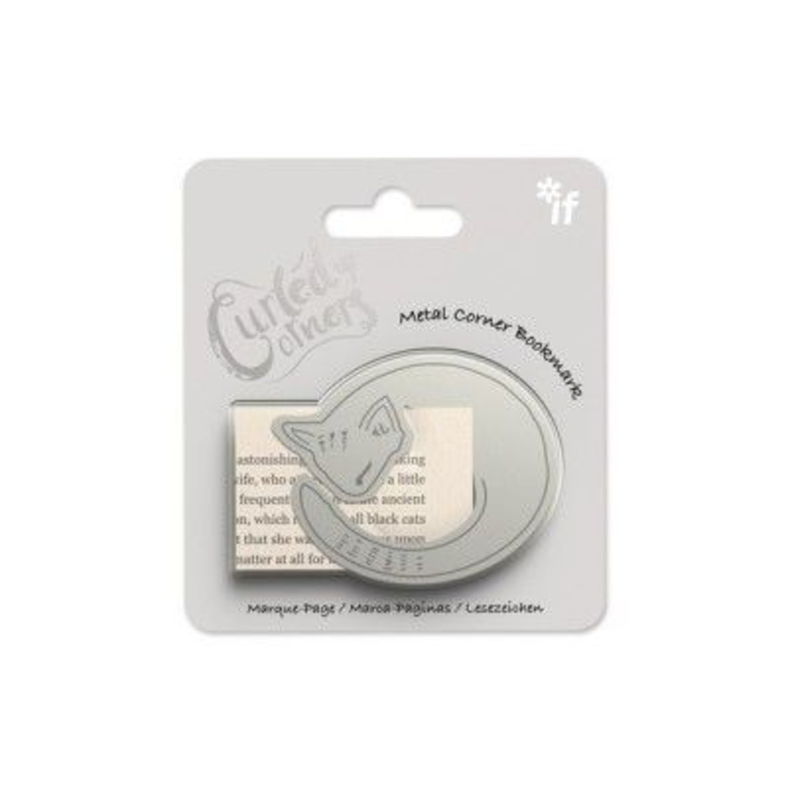 Метален книгоразделител Ъгълче - Котка